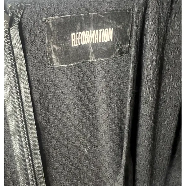 $258 Reformation Cut Out Tie Front Jumpsuit Black 4 - Image 4