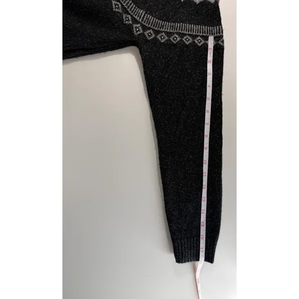 Weatherproof Vintage Fair Isle Sweater Charcoal Red Cozy Cabincore Knit Smallll‎ - Image 8