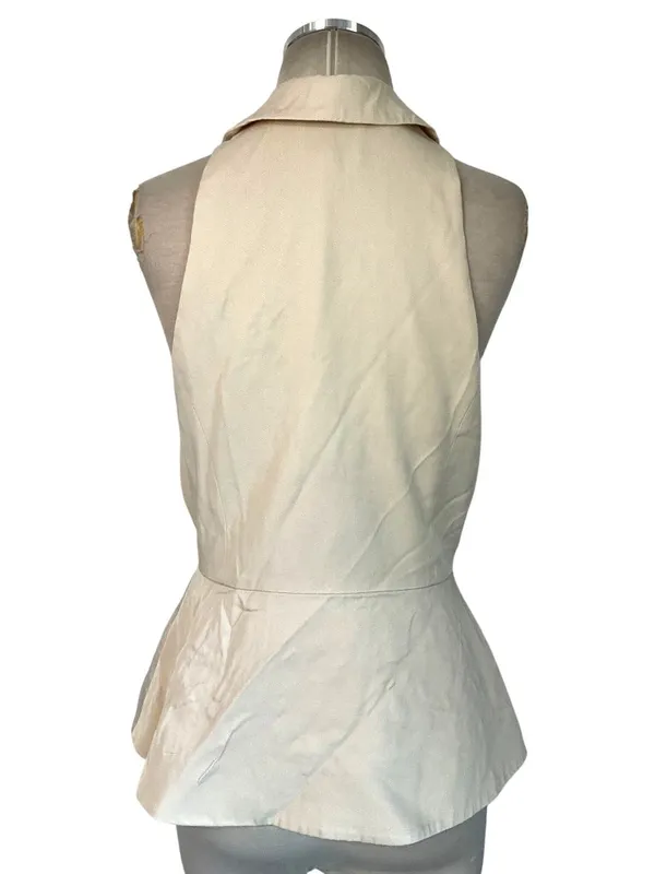 Reformation Rylan Top in Cream 8 Womens Sleeveless Collared Button up - Image 7