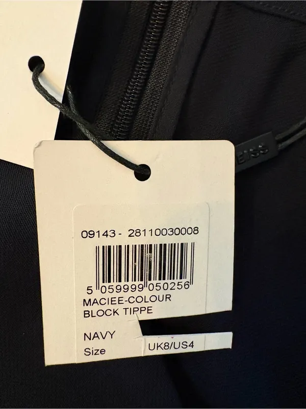 Reiss Maciee Skirt Women 4 Navy Blue NWT Striped Midi Pencil Pockets - Image 10