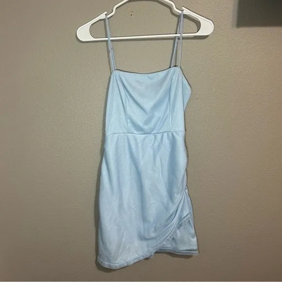 Princess Polly Ocenaia blue shimmer cocktail party mini dress women size small 4 - Image 3