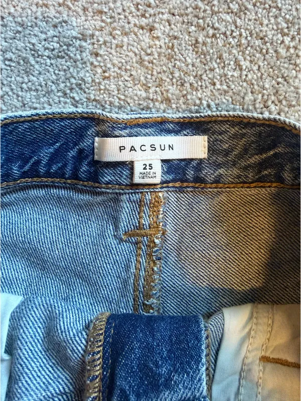 PacSun Denim Ripped Carpenter Shorts - Image 6