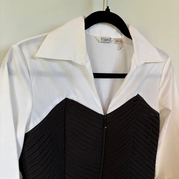 Y2K Office Siren Blouse Business Casual Corporate Goth Textured Corpcore Small - Image 2