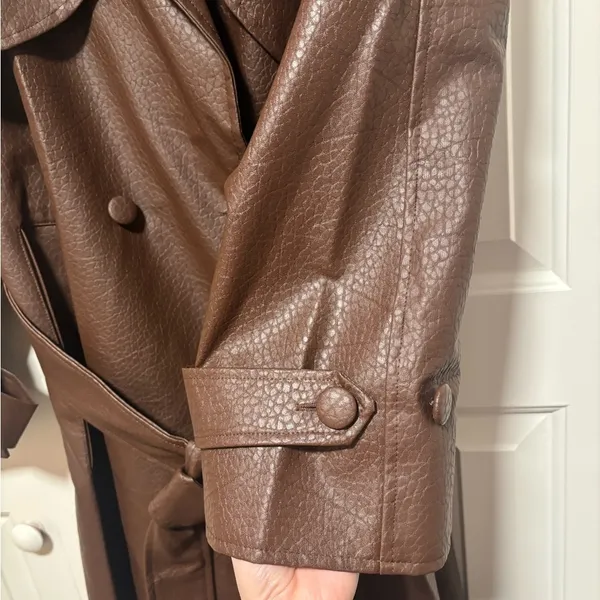 Chocolate Brown Trench Coat - Image 5