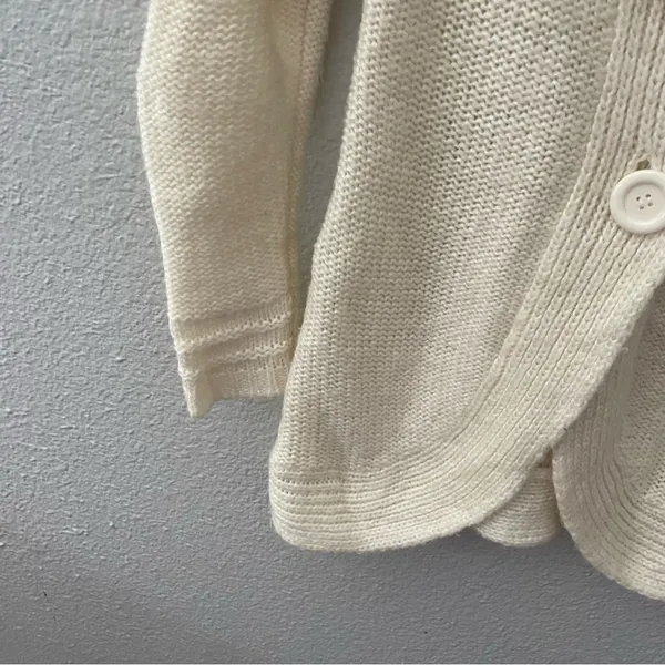 Y2K Cream Sweater Jacket Cardigan - Image 3