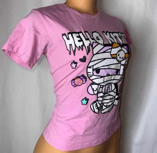 Pink hello kitty Halloween shirt - Image 4