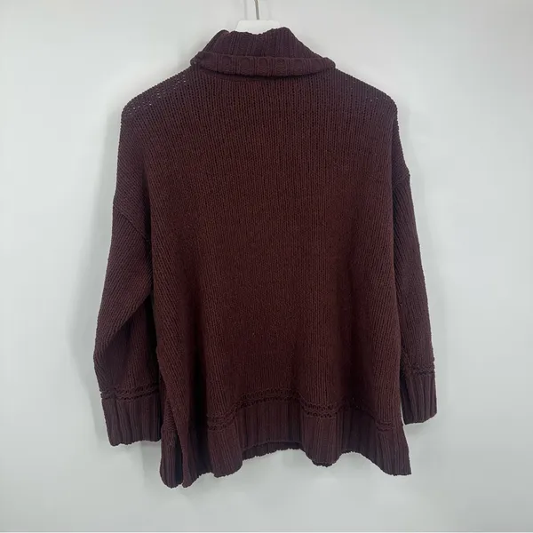 Aerie Maroon Turtleneck Sweater Size Small Boho Fall Cozy - Image 5