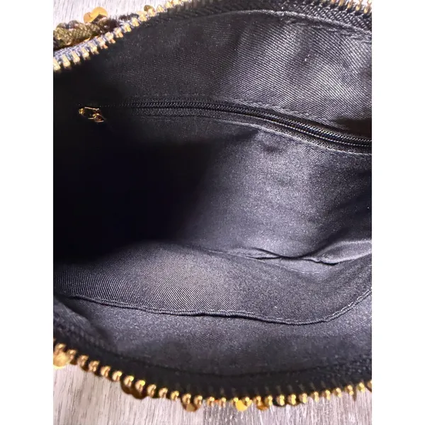 Anthropologie Gold Sequin Crescent Bag NEW - Image 8