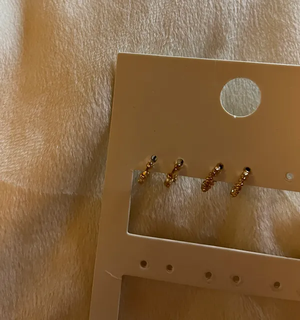 Mini Hoop Earrings Gold - Image 2