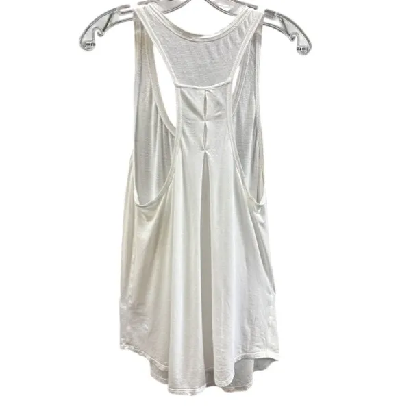 Lululemon Womens‎ White Racerback Tank Top Pleated Back Activewear Yoga Small - Image 2