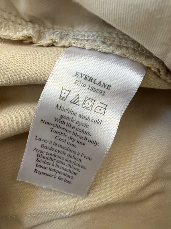 Everlane Women’s Cream Beige High Rise Straight Leg Crop Denim Pants Size 2 - Image 4
