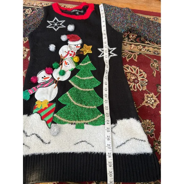 United States Sweaters Holiday Christmas‎ Snowman Sweater Dress XS Sparkle - Image 7