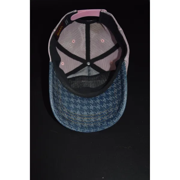 Von Dutch Trucker Hat Women OS Blue Pink Excellent Denim Mesh Y2K Snapback Cap - Image 7