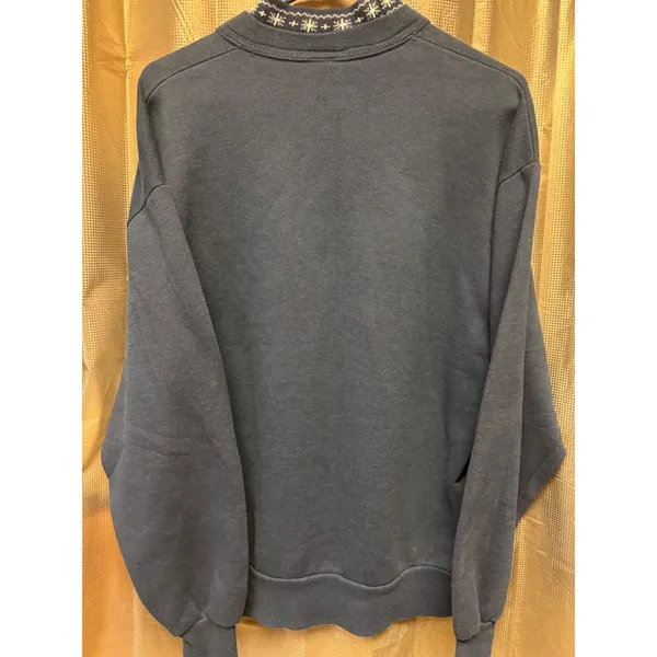 VTG Top Stitch 90s Blue Snow Birdhouse Sweatshirt Large Double Collar USA Made - Image 15