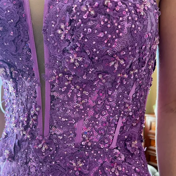 Sherri Hill style 54838 size 4 (fits like a 2) Color: Orchid - Image 3