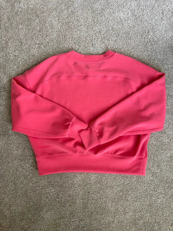 Lululemon Softstreme Perfectly Oversized Crop Crew Glaze Pink 4 - Image 4