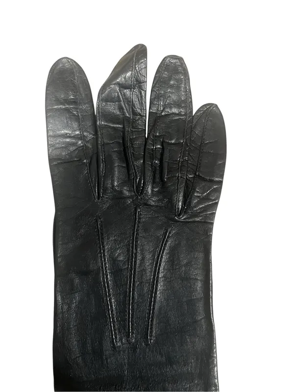 Aris Kasanova Vintage Black Leather Opera Gloves Formal Costume USA 6 1/4 - Image 6