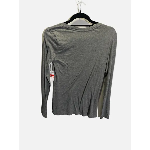 Nordstrom Long Sleeve Tee Women XS Grey Pima Cotton‎ Everyday Basic Crew Neck - Image 6