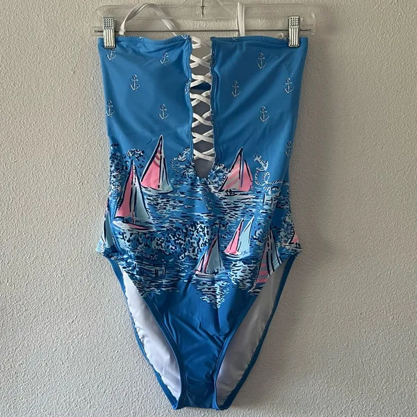 {Lilly Pulitzer} Brand New Novi Strapless One-Piece Swimsuit - Image 7