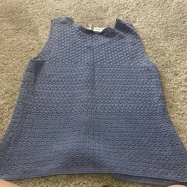 Liz Claiborne Major sale $24 was $33 vintage crochet light blue vest size M - Image 8