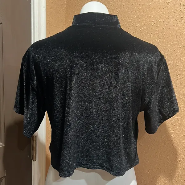 We the free black velvety crop top - Image 5