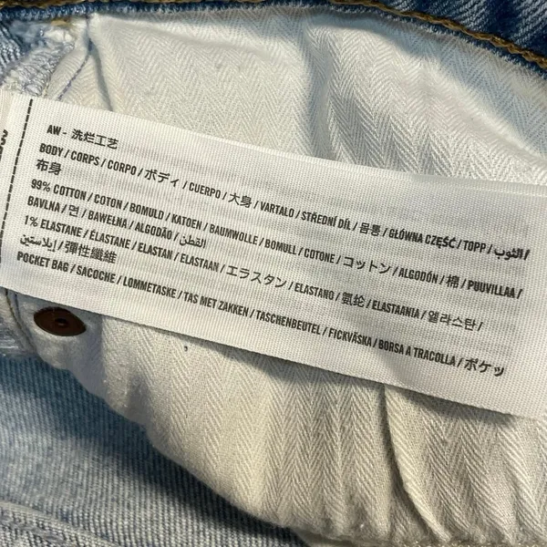 Abercrombie & Fitch Baggy Low Rise Light Wash Straight Leg Denim Jeans Pants 28 - Image 5