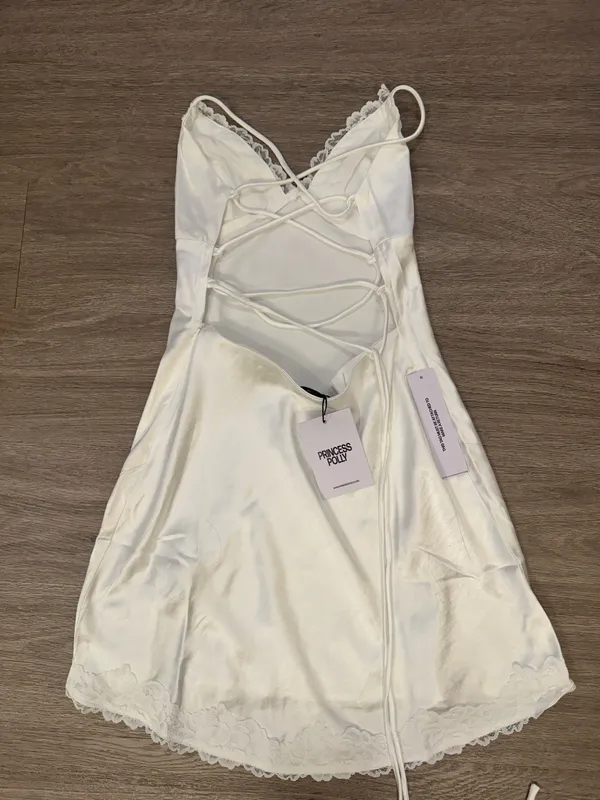 Princess Polly White Slip Dress Mini - Image 2