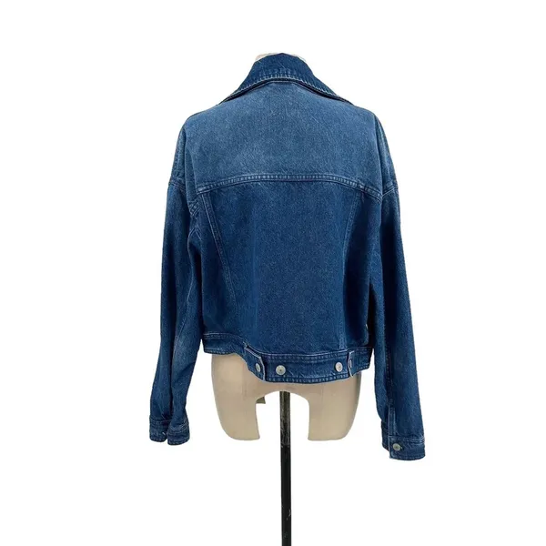 Free People Crop Denim Trucker Jacket In Gemini Wash Size‎ Medium - Image 7