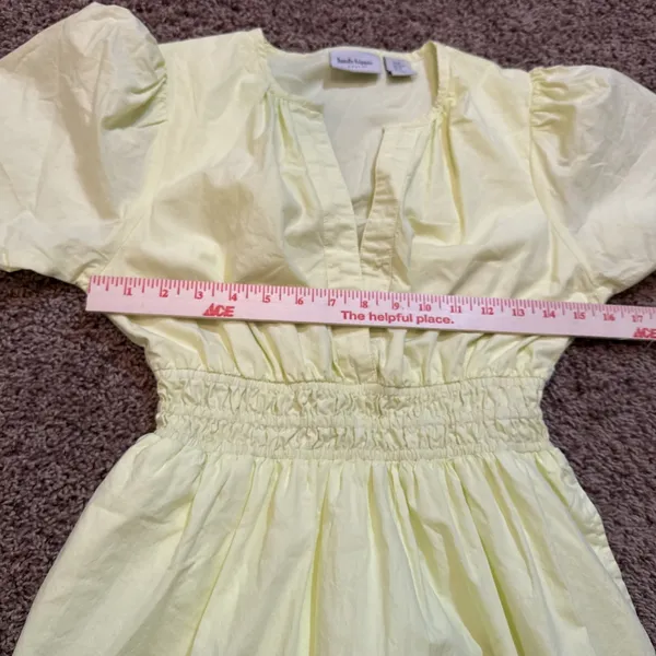 Anthropologie Haute Hippie Yellow Maxi Peasant Dress Gardenparty Boho Sz XS - Image 4