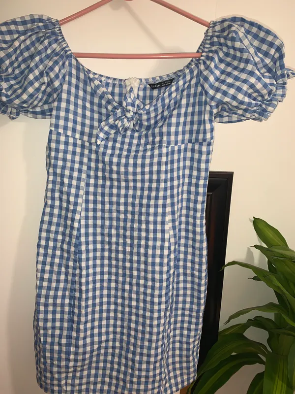 SheIn Blue Plaid Dress - Image 2