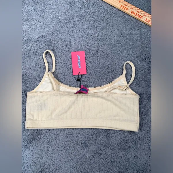 NWT Edikted Yellow Ribbed Bralette medium - Image 6