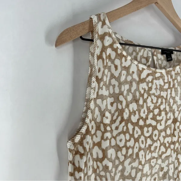Ann Taylor Factory Leopard Print‎ Micro Pleated Stretchy Sleeveless Top Size S - Image 4