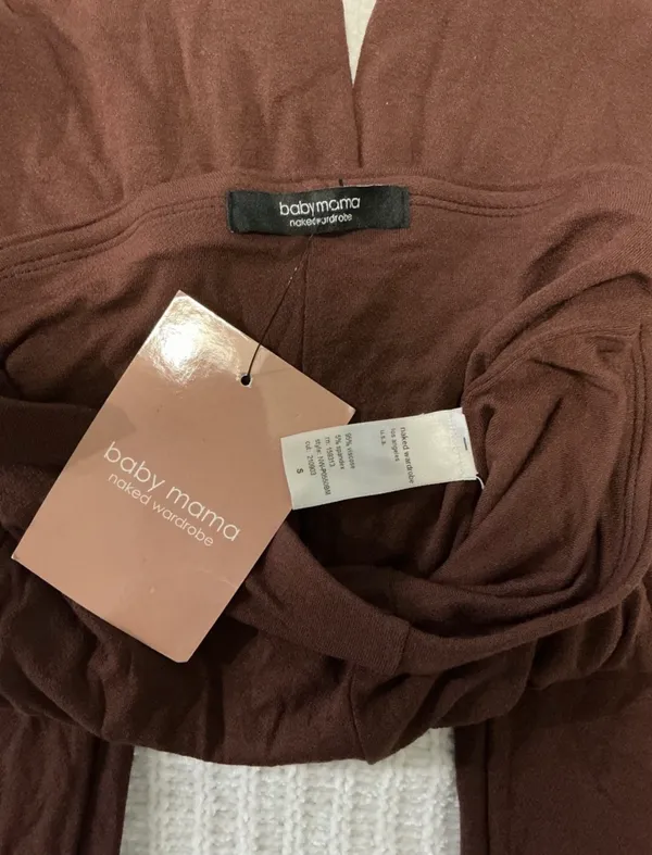 🆕 NWT Naked Wardrobe Baby Mama | Maternity Leggings | Chocolate - Image 3
