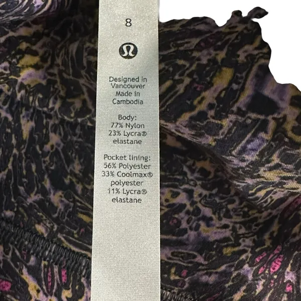 Lululemon Wunder Train High Rise Tight Leggings 28 Topography Multi Size 8 - Image 9