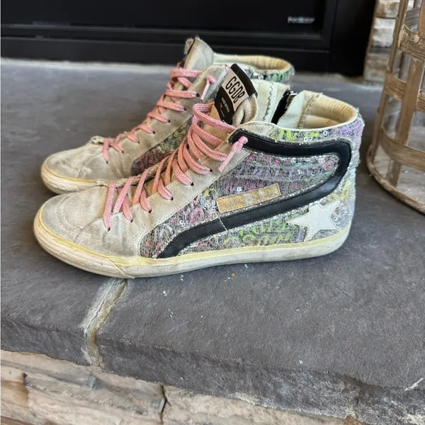 Golden Goose Slide Multicolor High-Top Sneakers - Image 2