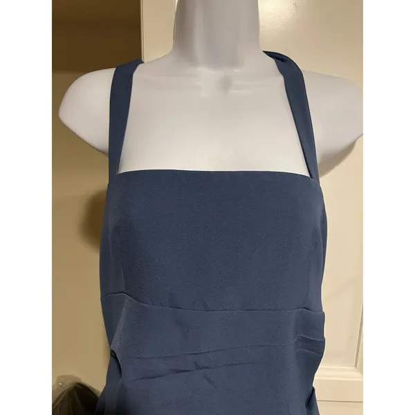 LIONESS 1999 Maxi Dress Blue Large L Halter Neck Ruched - Image 7