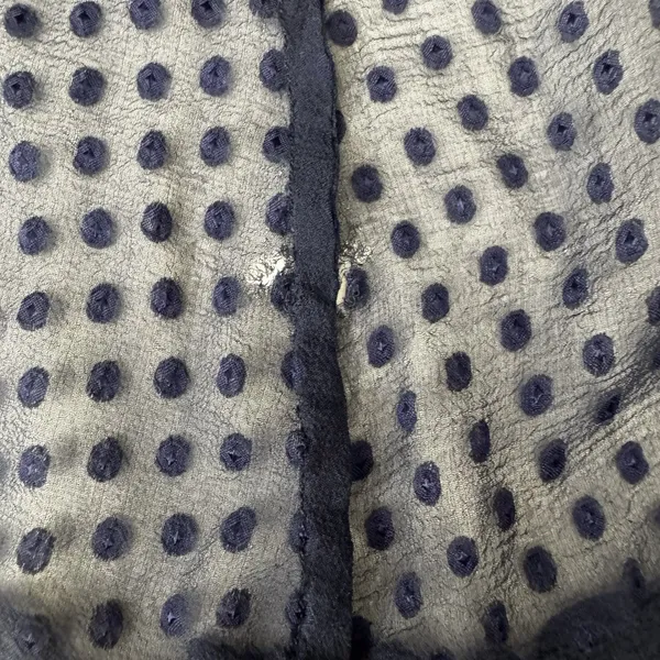 Tori Richard Silk Blend Maxi Dress 0 Navy Swiss Dot Tiered Boho Resort Romantic - Image 9