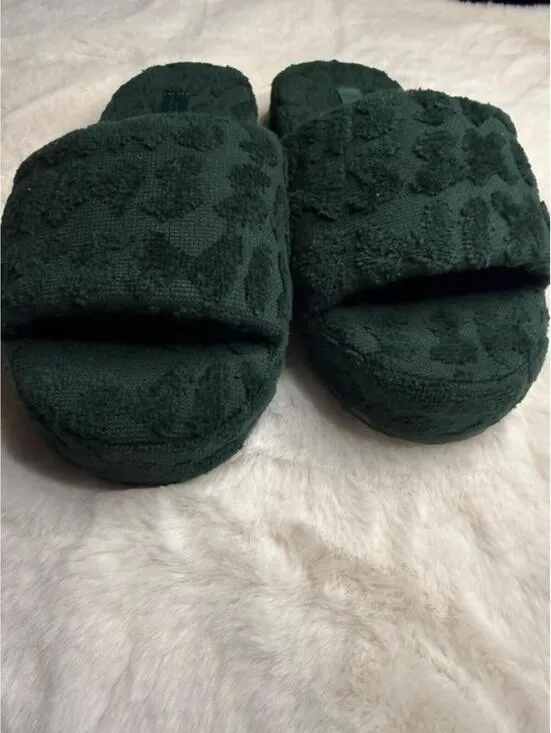 SKIMS Spa Terry Platform Slide Slippers Pine Green EU 37 / US 6.5-7 New - Image 2