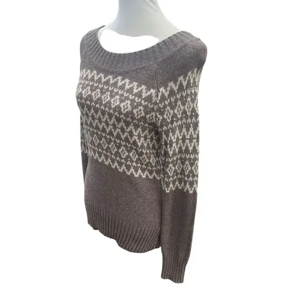 Royal Robbins Women’s Medium Fair Isle Knit Sweater Light Brown Yak Wool Blend - Image 6