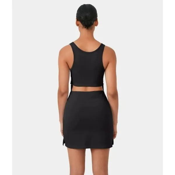 Halara Square Neck Mid Rise Bloom Cut Out 2-Piece Dress Black S - Image 4