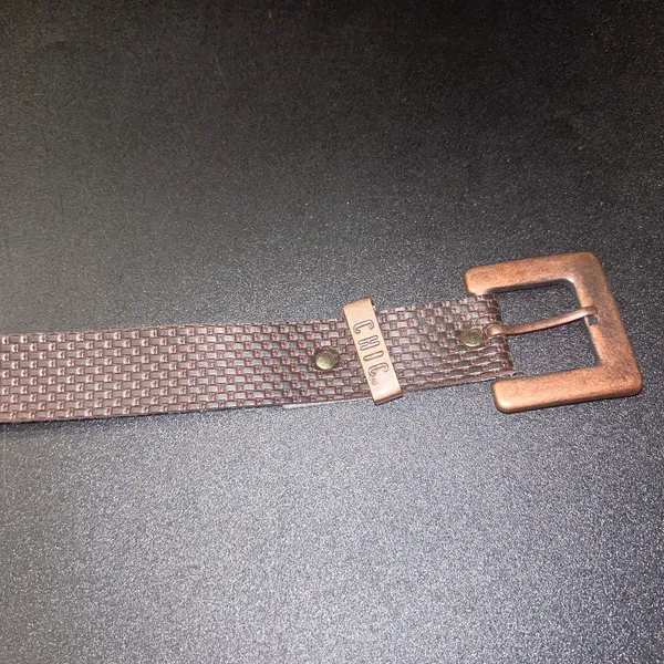 Chic Brown Textured Faux Leather Adjustable Belt Women's Size 8 - Image 5