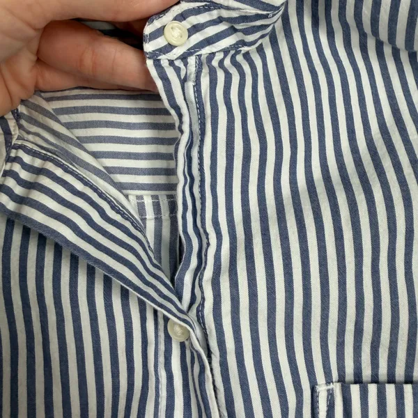 Old Navy M Oversized Striped Boyfriend Shirt Cotton Long Sleeve Button Down Top - Image 5