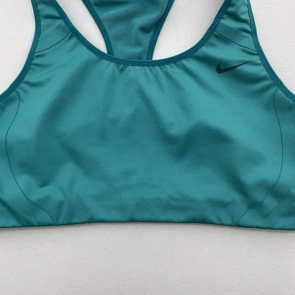 Nike Medium Sports‎ Bra Teal Dri Fit Medium Support Wicking Racerback Athletic - Image 3
