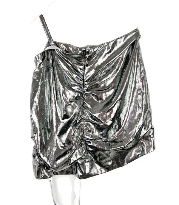 Mistress Rocks NWT Next Up Metallic Silver Mini Skirt Size XS NEW - Image 9