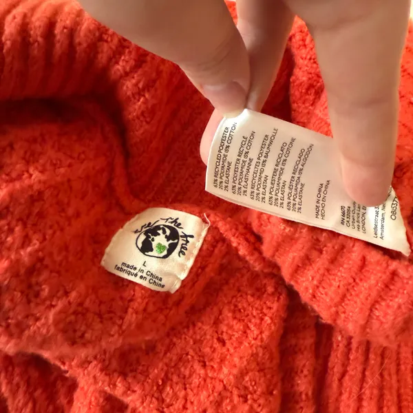 Oversized Red Orange Half Zip Sweater - Image 7