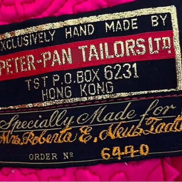 PETER PAN Tailors Red Coat Midi Lined Handmade Womens Small VINTAGE Hong Kong - Image 13