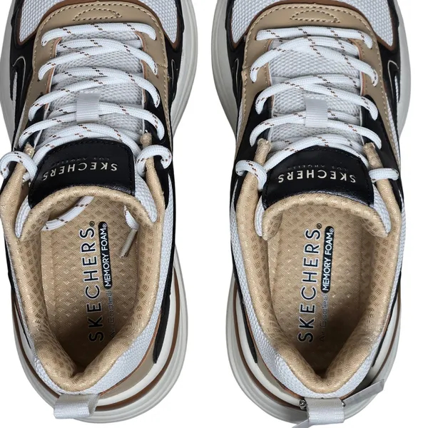 Skechers Hazel Fashion Gal Black White‎ Tan Women's Lace Up Sneakers Size 7.5 - Image 9
