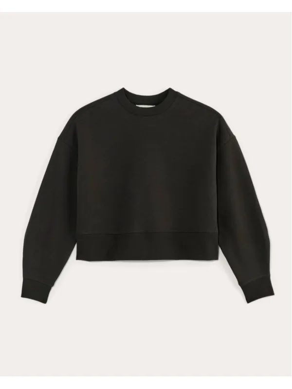 Everlane Luxe Fleece Sweatshirt Women’s Size L Black (22” PTP) - Image 3