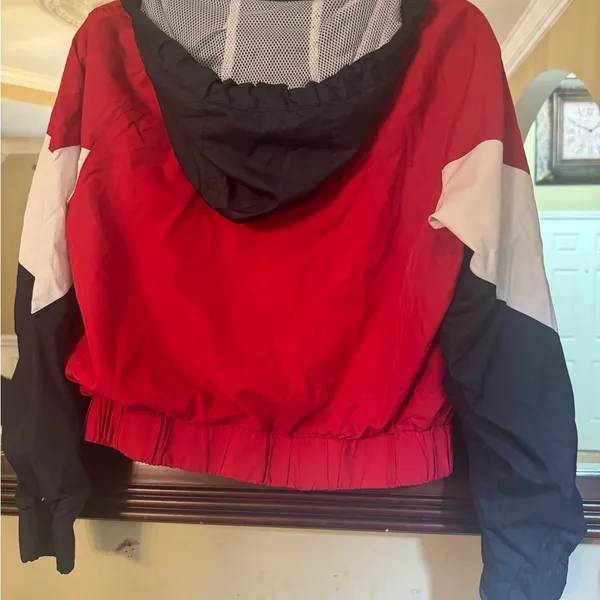 Hollister Red, White, and Navy Bomber Jacket - Image 2