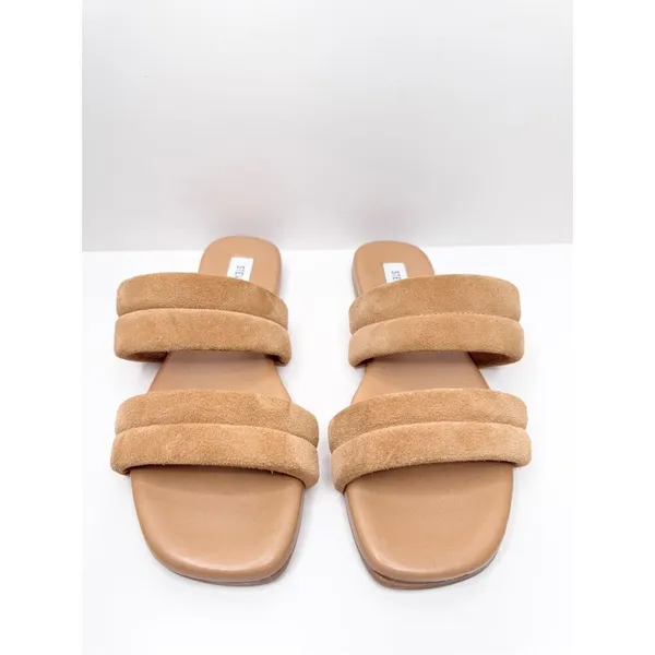 Steve Madden Sandals‎ Womens Size 6 Tan Leather Double Strap Open Toe - Image 4